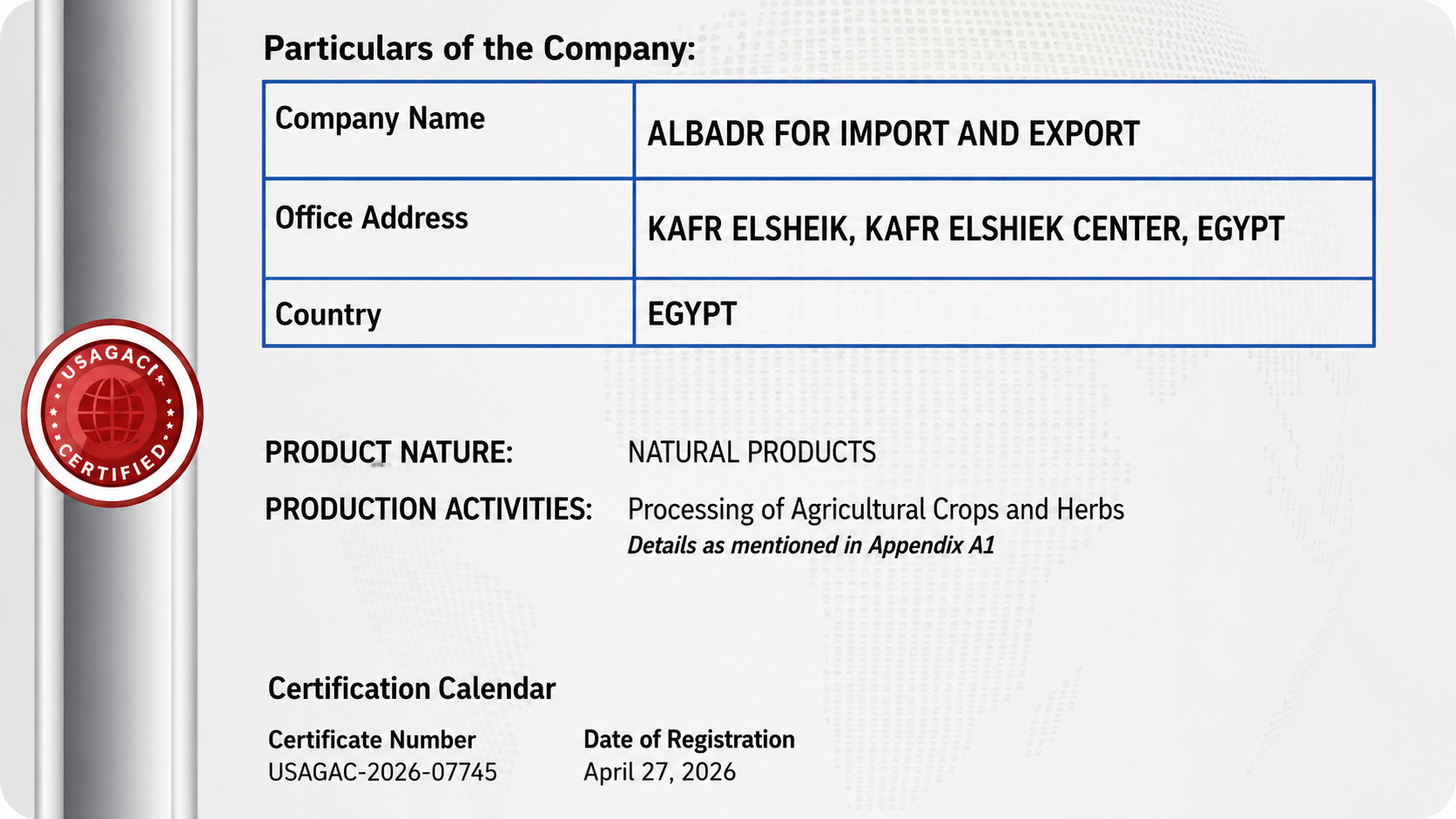 Halal Products Certificate
